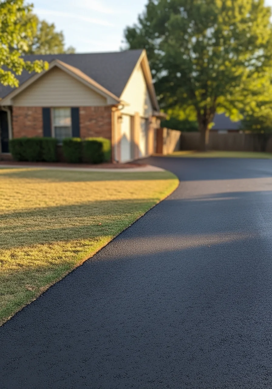 Close-up of a Tuttle home exterior with driveway and front yard.